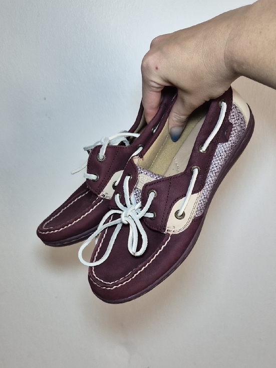 Sperry Shoes - Sperry Burgundy Leather Boat Shoes with Cream Accent